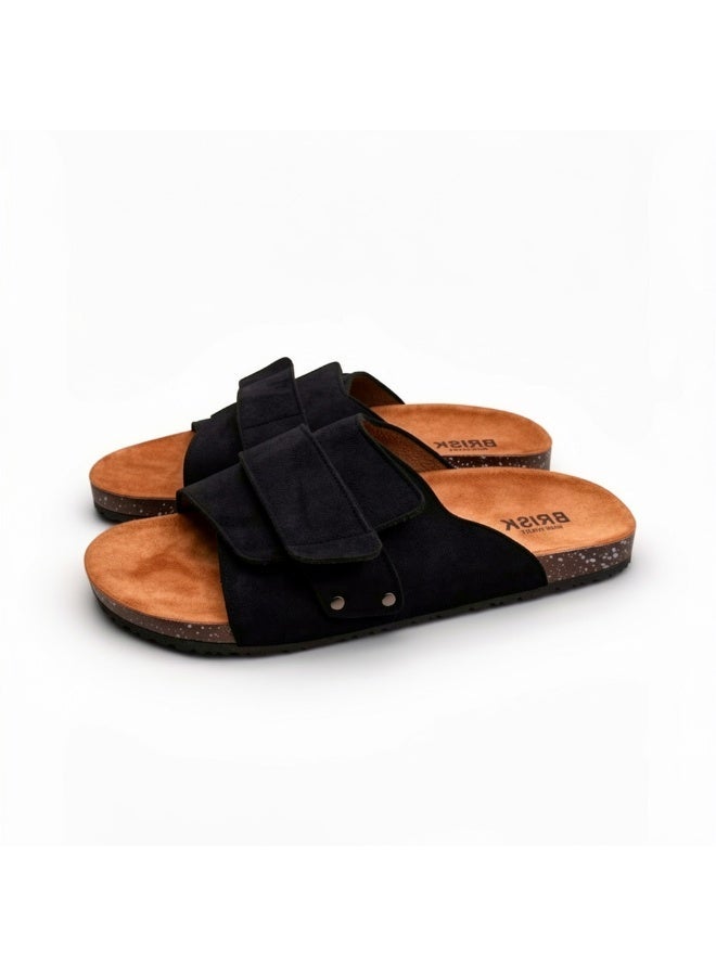 Stylish men's slippers with a modern and comfortable design – genuine leather and non-slip orthopedic sole, available in various sizes and colors. - Image 4